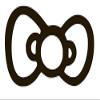 Cute Kitty Bow Vinyl Sticker Decals (Pack of 2) for Car Bumper Window Laptop Tablet Phone (12" x 6.8", Black) view 1