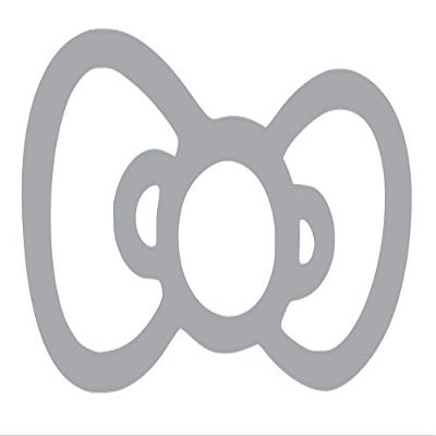 Cute Kitty Bow Vinyl Sticker Decals (Pack of 2) for Car Bumper Window Laptop Tablet Phone (4" x 2.3", Silver)