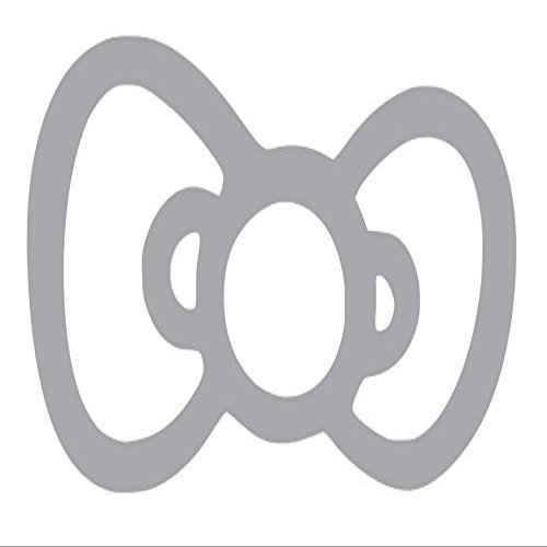 Cute Kitty Bow Vinyl Sticker Decals (Pack of 2) for Car Bumper Window Laptop Tablet Phone (4" x 2.3", Silver)