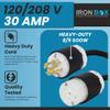IronBox Electric - L21-30 Extension Cords - L21-30 Plug to L21-30 Connector - 30A, 120/208V 3 Phase - 8/5 SOOW Heavy Duty Extension Cord - Ideal for Industrial, Commercial & Construction Use(100 ft) view 3