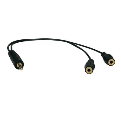 Tripp Lite P313-001 3.5mm Stereo Cable Y-Adapter, 1ft