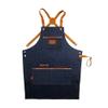 Genuine Leather Strap Denim or Canvas Apron With Utility Leather Pockets Adjustable to L Woodworkers Tattoo Hairdresser Butchers Apron (M and L same size, Denim style 3) view 1