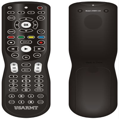 USARMT RWY-122 Backlit 4-in-1 IR Learning Remote for Apple TV, Xbox One, Roku & Windows Media Center