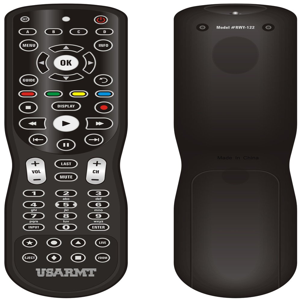 USARMT RWY-122 Backlit 4-in-1 IR Learning Remote for Apple TV, Xbox One, Roku & Windows Media Center