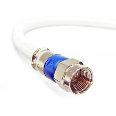 PHAT SATELLITE 80ft White RG6 Coax Cable AT&T DIRECTV Fitting CL2 in-Wall Rated Quad-Shield 3GHz Outdoor Anti-UV Jacket 18AWG 75 Ohm Coaxial Cable Satellite Customized Cut & Assembled in USA INTL