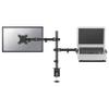 Newstar FPMA-D550NOTEBOOK Full Motion and Desk Mount (clamp) for 10-27" Monitor Screen and Laptop, Height Adjustable - Black view 1