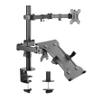 Newstar FPMA-D550NOTEBOOK Full Motion and Desk Mount (clamp) for 10-27" Monitor Screen and Laptop, Height Adjustable - Black view 4
