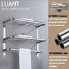 LUANT 30 Inch Bathroom Shelf 3-Tier Wall Mounting Rack with Towel Bars, Extra Long view 3