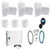 Rockville RGHR2 Bundle: Marine Gauge Hole Receiver with Wired Remotel, (6) HP65S 6.5 in Boat Speakers with Swivel Brackets, Speaker Wire, RMWK4 Install Kit, RXM-S6 2600W Marine Amplifier, 12-Items