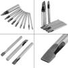 2mm Oval Shape Hole Punch,9pcs Leather Oval Shape Hole Punch Kit Cutter Hollow DIY Tool High Carbon Steel Total Length105mm for Belt Watch Band Leather Working view 2