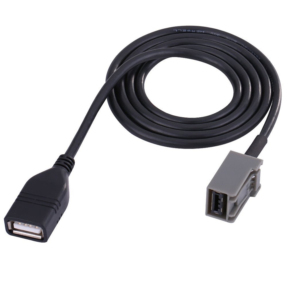 Acouto 60cm Car USB 2.0 AUX in Adapter Cable Audio Extension Wire for for 2009 Onward