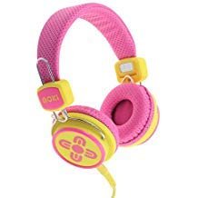 Moki Kid Safe On-Ear Headphones Pink Yellow Acchpkspy