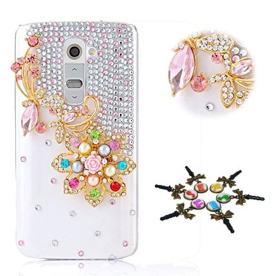 STENES Bling Case Compatible with LG K30 Case - 3D Handmade Butterfly Flowers Protective Case Compatible with LG K30 / LG K10 2018 / LG Premier Pro - Colorful