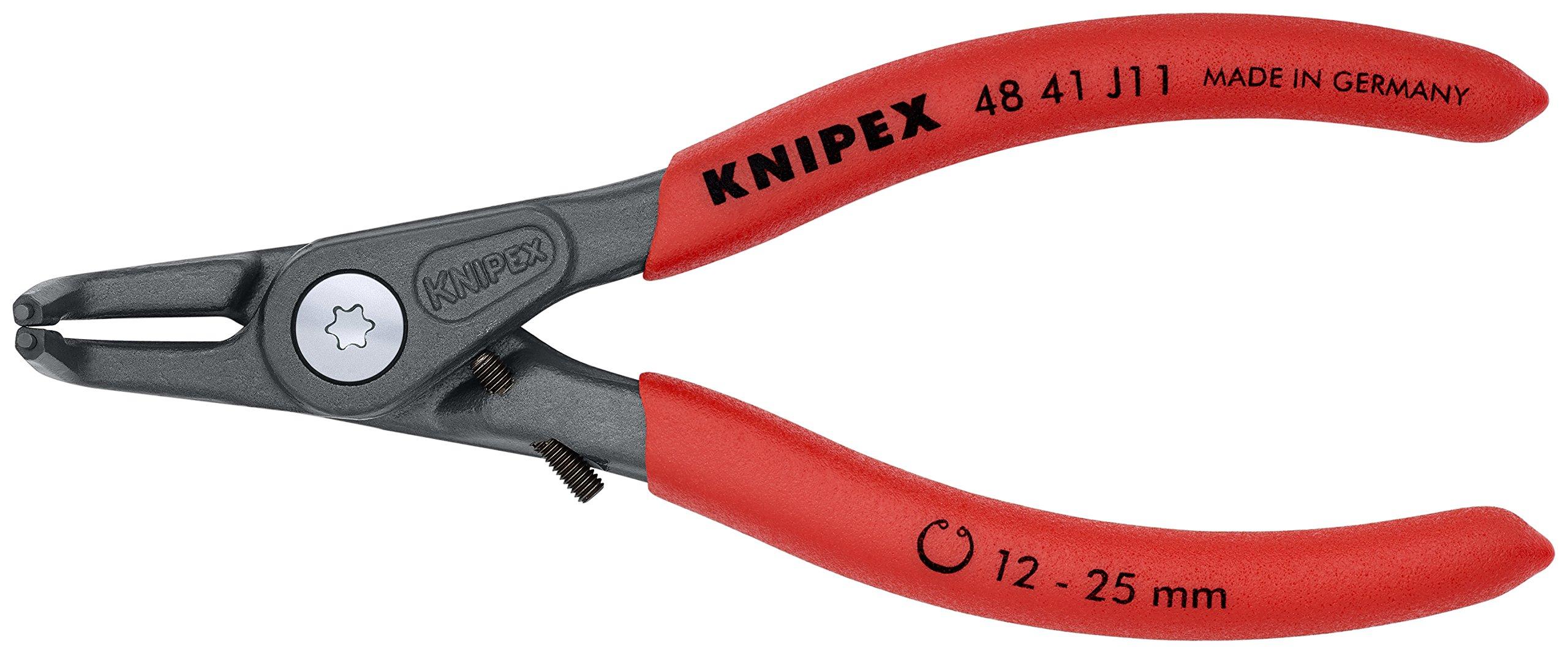 KNIPEX Tools 48 41 J11 Precision Circlip Snap-Ring Pliers with Limiter, Internal 90-Degree Angle view 1