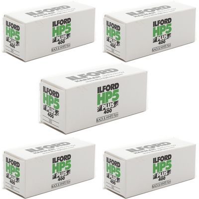 5 Rolls Ilford HP5 400 120 Film 2 Pack