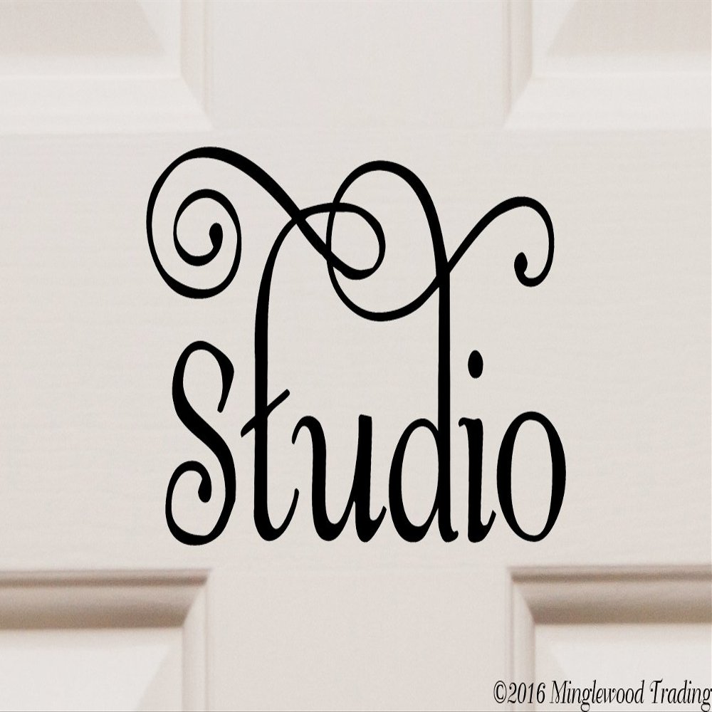 Studio 6.5" x 3.5" Vinyl Decal Sticker - Door Sign - 20 Color Options - White