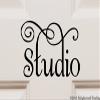Studio 6.5" x 3.5" Vinyl Decal Sticker - Door Sign - 20 Color Options - White view 1
