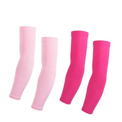 Arm Sleeves For Women Men (2 pair) Cycling Armwarmers Summer UV Sun Protection Red + Pink XXL