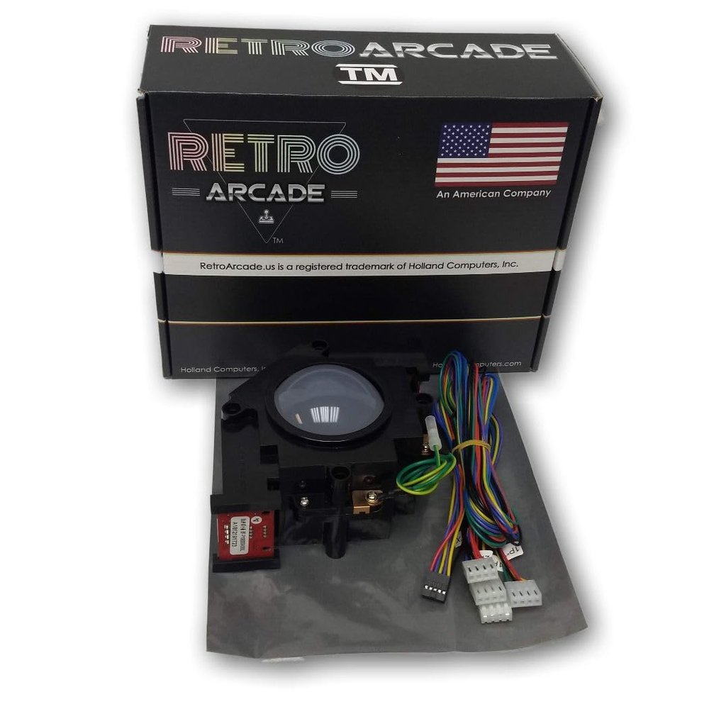 RetroArcade.us LED Track Ball 2 inch Arcade Game Trackball for Mame and Jamma Boards - Translucent White Ball Rotating Colors