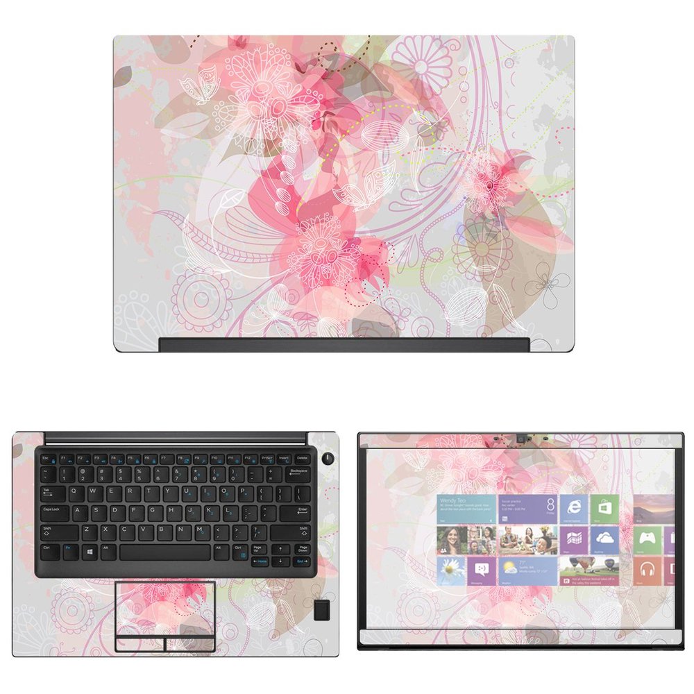 Decalrus - Protective Decal Floral Skin Sticker for Dell Latitude 7490 (14" Screen) case Cover wrap DElatitude7490-171