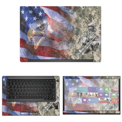 Decalrus - Protective Decal Patriotic Skin Sticker for Dell Latitude 7490 (14" Screen) case Cover wrap DElatitude7490-21