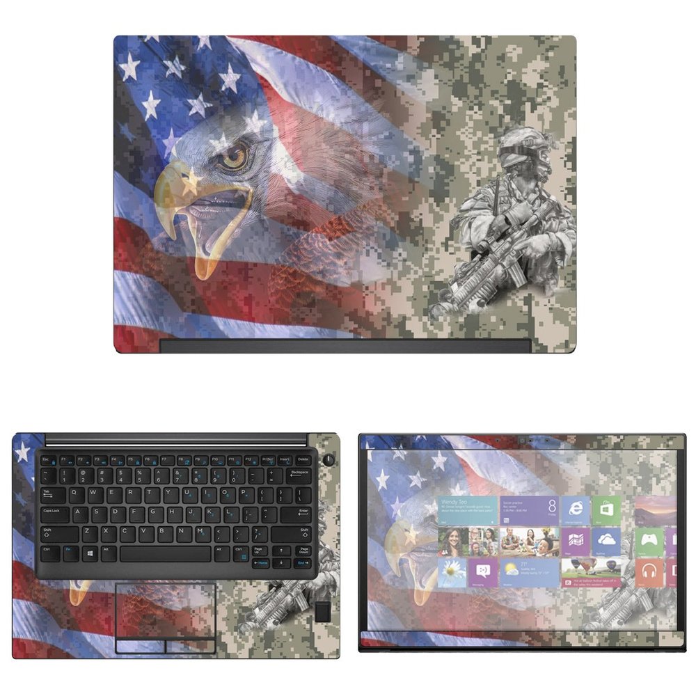Decalrus - Protective Decal Patriotic Skin Sticker for Dell Latitude 7490 (14" Screen) case Cover wrap DElatitude7490-21