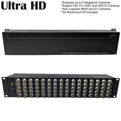 CCTV Camera Pros VDS-1664HD HD-TVI, AHD, HDCVI, Analog CCTV Video Splitter, 16 BNC in / 64 BNC Out