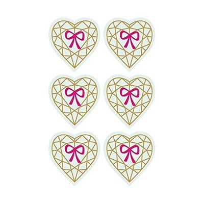 3D Stickers 4 cm - Diamond Heart on Light Green Background
