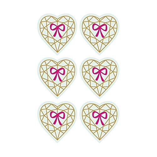 3D Stickers 4 cm - Diamond Heart on Light Green Background