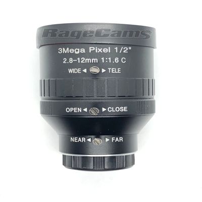 RageCams 2.8-12mm MI F1.6 C Mount Lens Manual Iris 1/2" Mega Pixel