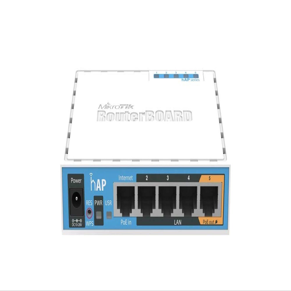 Mikrotik hAP Internal Power Over Ethernet (PoE) White WLAN Access Point