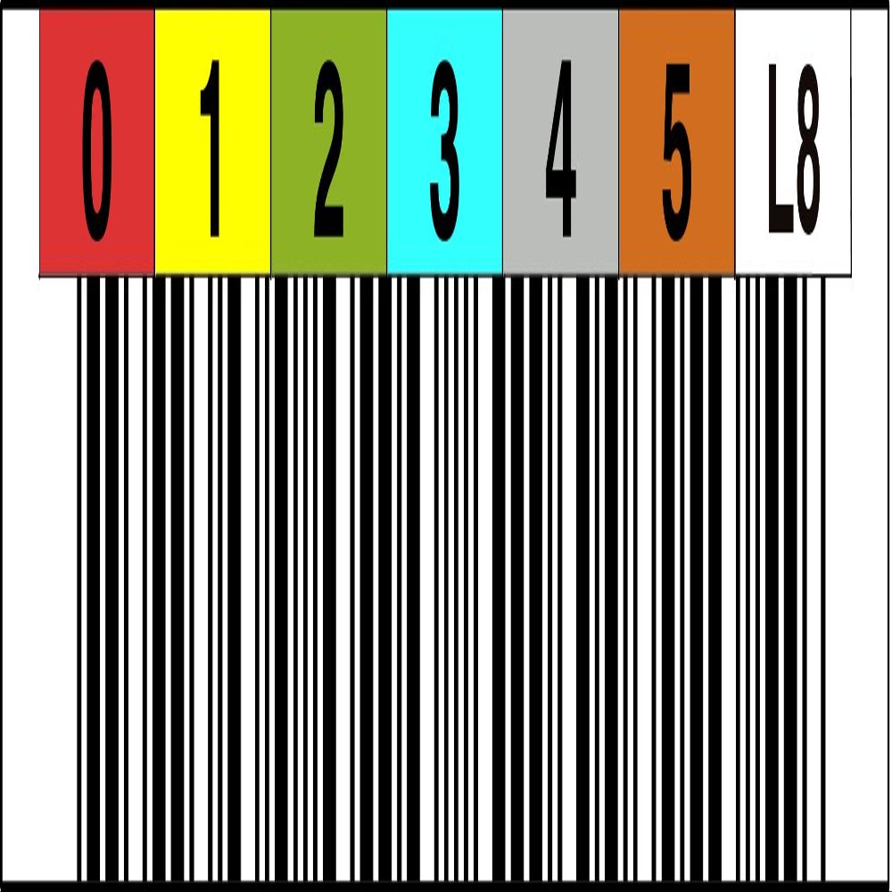 LTO 000001  000099 8 Label Landscape. Code Number Range: 000100-000199