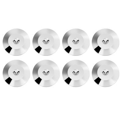 8 Pcs 25 x 4mm Universal Copper Speaker Spikes Pads Speaker Shock Base Pad Isolation Stand Feet Cone Base Mats Floor Disc(Silver)