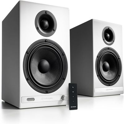 Audioengine HD6 Premium Powered Bookshelf Speakers | 150W Audiophile-Grade Bluetooth 5.0 Speakers with aptX HD | 24-Bit DAC | Real Wood Veneer