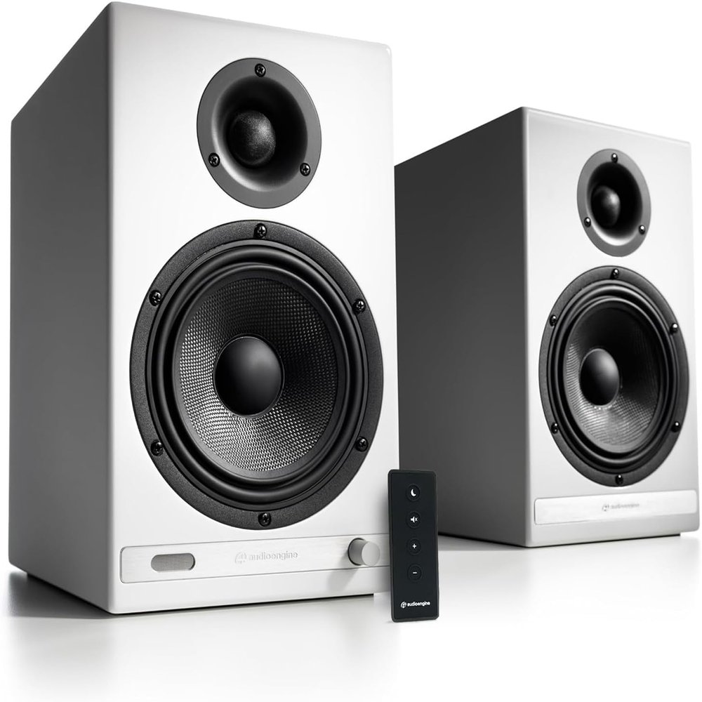 Audioengine HD6 Premium Powered Bookshelf Speakers | 150W Audiophile-Grade Bluetooth 5.0 Speakers with aptX HD | 24-Bit DAC | Real Wood Veneer