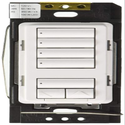 Lutron RRD-HN4S-WH RadioRA 2 Hybrid Keypads Function as a Dimmer and keypad Combined to a Single Device White