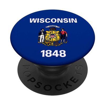 Wisconsin Flag PopSockets PopGrip: Swappable Grip for Phones & Tablets