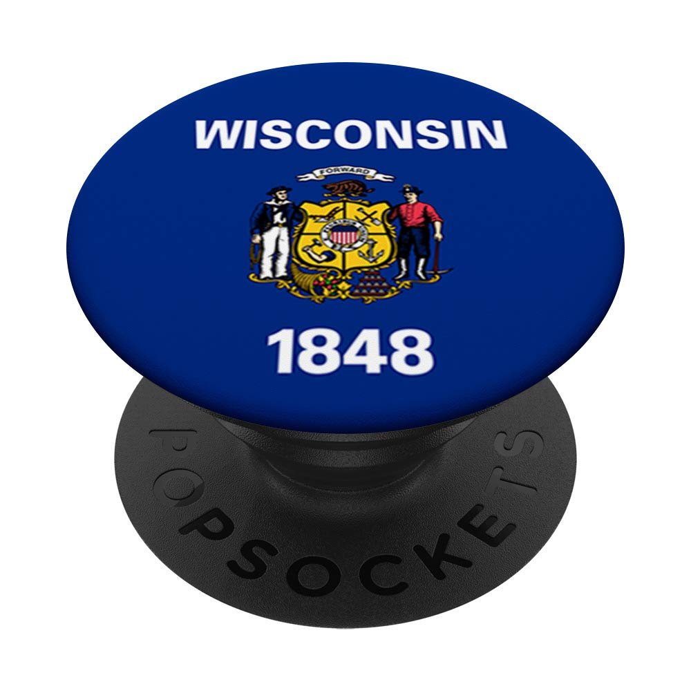 Wisconsin Flag PopSockets PopGrip: Swappable Grip for Phones & Tablets