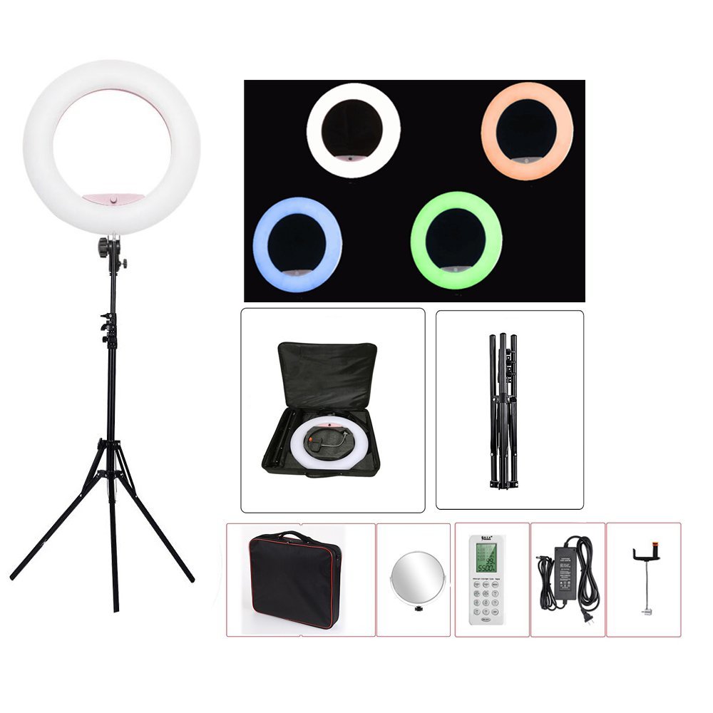 Ring Light with Stand for ipad and Remote Control 18'' Make up Bi-Color 3000K-5800K CRI97 & TLCI 99 with for Tiktok YouTube, Facebook LiveSelf-Portrait and Blogging