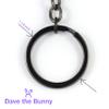 Dave The Bunny Binoculars Black and Gold Charm Keychain view 2