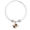 Dave The Bunny Binoculars Black Stainless Steel Charm Bangle view 1