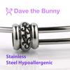 Dave The Bunny Binoculars Black Stainless Steel Charm Bangle view 2