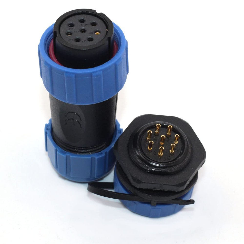 SZJELEN SP21 Series 21mm 2Pin-12Pin Panel Mount Waterproof Aviation Cable Connector Cable Gland Cap (8Pin)