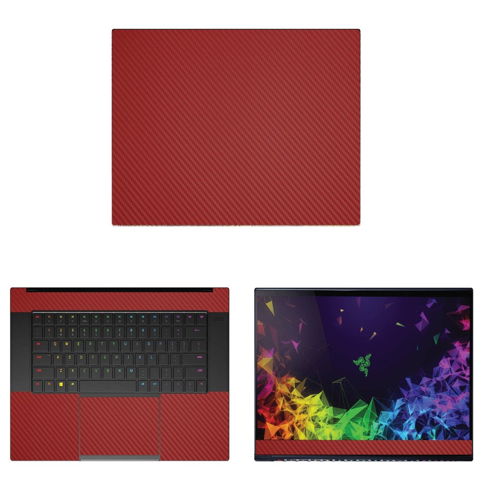 Decalrus - Protective Decal for Razer Blade 15 RZ09 (Released 2015) (15.6" Screen) Laptop RED Carbon Fiber Skin case Cover wrap CFrazerBlade15Red