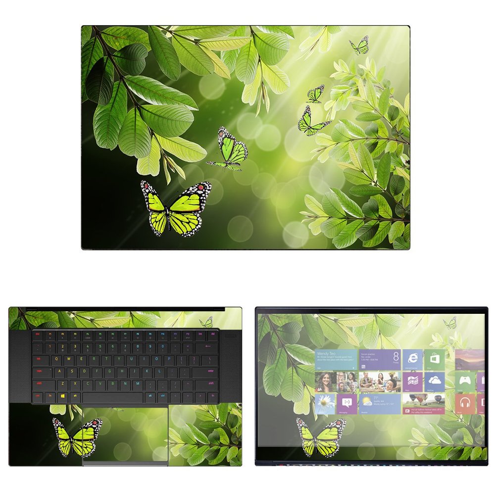 Decalrus - Protective Decal Butterfly Skin Sticker for Razer Blade 15 RZ09 (Released 2015) (15.6" Screen) case Cover wrap RZblade15-132