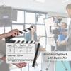 Andoer Dry Erase Acrylic Director Film Clapboard Movie TV Cut Action Scene Clapper Board Slate with Marker Pen, Black/White Stick, White view 2