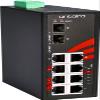 Antaira LNX-0802C-SFP Industrial-Grade 8-Port Unmanaged Fast Ethernet Switch, 2 SFP Slots, DIN-Rail Mount, -10 to 70C Operating Temperature, Redundant 12 to 48 VDC Power Input view 1