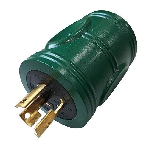 Parkworld 886375 AC Adapter L5-15P to 5-20R (5-15R), Locking L5-15 Plug to Household 5-15 (Generator 5-20 T-Blade) Receptacle (Green)