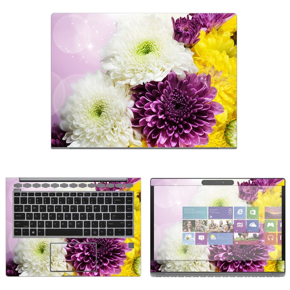Decalrus - Protective Decal Flower Mum Skin Sticker for HP EliteBook 1040 G4 (14" Screen) case Cover wrap HPelitebk1040g4-173