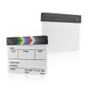 Andoer Dry Erase Acrylic Director Film Clapboard Movie TV Cut Action Scene Clapper Board Slate with Marker Pen, Black/White Stick, White view 2